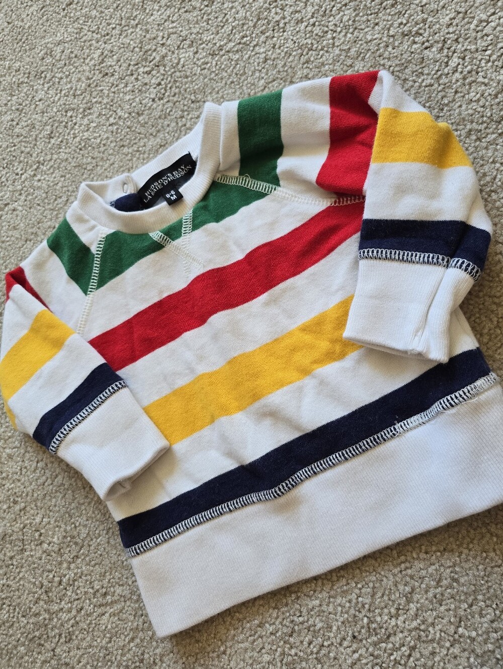 Baby Hudsons Bay Multicolor Stripe Crewneck Sweatshirt Baby Size 0-6 Month
